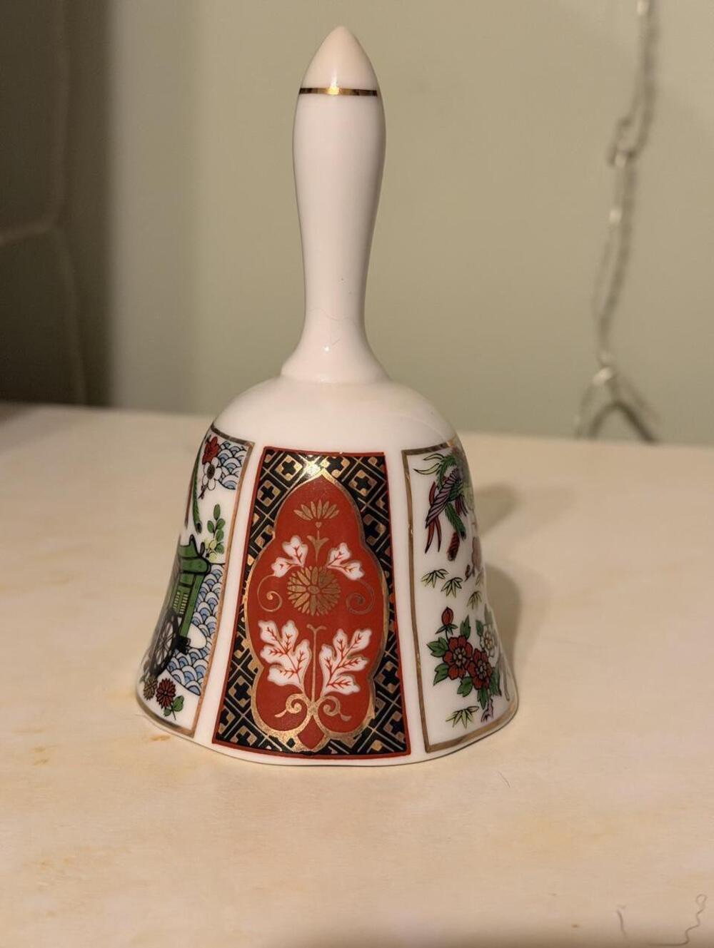 VTG Heritage Mint Imari Porcelain Bell - Japanese Fine China Hand Painted 5.25"